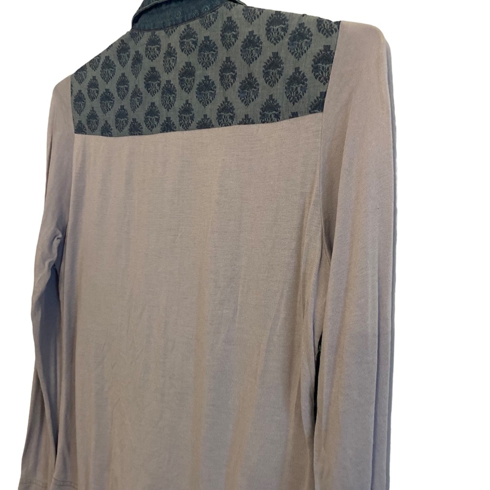 Sundance Button Down Patch Work Top Shirt Rollup … - image 7